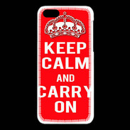 Coque iPhone 5C Keep Calm and Carry on Rouge