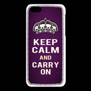 Coque iPhone 5C Keep Calm and Carry on Violet