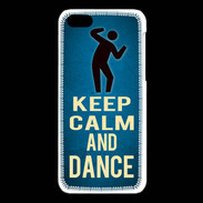 Coque iPhone 5C Keep Calm and Dance Bleu