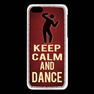 Coque iPhone 5C Keep Calm and Dance Rouge