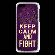 Coque iPhone 5C Keep Calm and Fight Violet