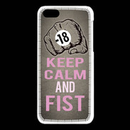 Coque iPhone 5C Keep Calm and Fist Gris