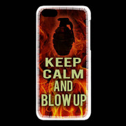 Coque iPhone 5C Keep Calm and Grenade Feu
