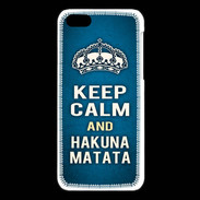 Coque iPhone 5C Keep Calm and Hakuna Matata Bleu