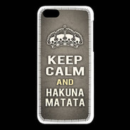 Coque iPhone 5C Keep Calm and Hakuna Matata Gris