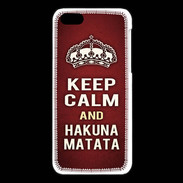 Coque iPhone 5C Keep Calm and Hakuna Matata Rouge