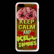 Coque iPhone 5C Keep Calm and Kill Zombies Orange