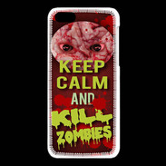Coque iPhone 5C Keep Calm and Kill Zombies Rouge