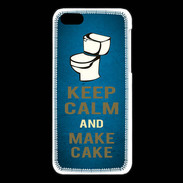 Coque iPhone 5C Keep Calm and Make cake Bleu