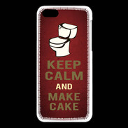 Coque iPhone 5C Keep Calm and Make cake Rouge