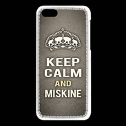 Coque iPhone 5C Keep Calm and Miskine Gris