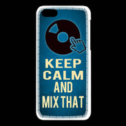 Coque iPhone 5C Keep Calm and Mix that Bleu