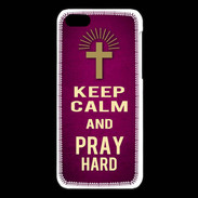 Coque iPhone 5C Keep Calm and Pray Christian Rose