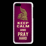 Coque iPhone 5C Keep Calm and Pray Muslim Rose
