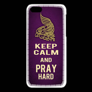 Coque iPhone 5C Keep Calm and Pray Muslim Violet