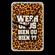 Grande pendule murale Wesh Gros Léopard