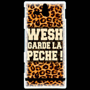 Coque Sony Xperia U Wesh garde la pèche Léopard