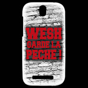 Coque HTC One SV Wesh garde la pèche Rouge