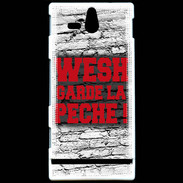 Coque Sony Xperia U Wesh garde la pèche Rouge