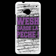 Coque HTC One Wesh garde la pèche Violet