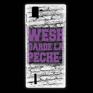 Coque Huawei Ascend P2 Wesh garde la pèche Violet