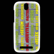 Coque HTC One SV Wesh Vert Jaune