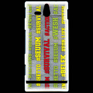 Coque Sony Xperia U Wesh Vert Jaune