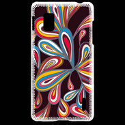 Coque LG Optimus G Flower power sur fond noir