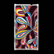 Coque Nokia Lumia 520 Flower power sur fond noir