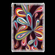 Coque iPadMini Flower power sur fond noir