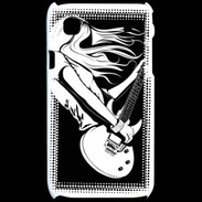 Coque Samsung Galaxy S Musicienne guitare électrique en noir et blanc
