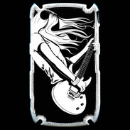Coque Blackberry 8520 Musicienne guitare électrique en noir et blanc