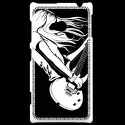 Coque Nokia Lumia 720 Musicienne guitare électrique en noir et blanc