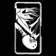 Coque Blackberry Z10 Musicienne guitare électrique en noir et blanc