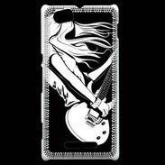 Coque Sony Xperia M Musicienne guitare électrique en noir et blanc