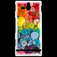 Coque Sony Xperia U Arc en ciel de boutons de couture