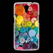 Coque Samsung Galaxy Mega Arc en ciel de boutons de couture