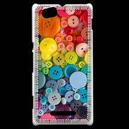 Coque Sony Xperia M Arc en ciel de boutons de couture