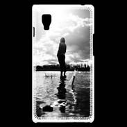 Coque LG Optimus L9 Personnage en noir et blanc PR