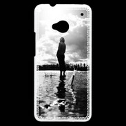 Coque HTC One Personnage en noir et blanc PR