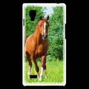 Coque LG Optimus L9 Cheval arabe robe marron et blanche