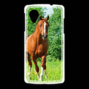 Coque LG Nexus 5 Cheval arabe robe marron et blanche