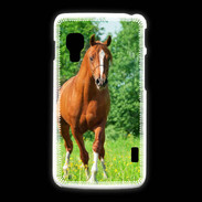Coque LG L5 2 Cheval arabe robe marron et blanche