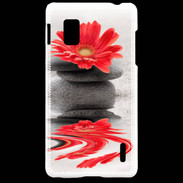 Coque LG Optimus G Fleurs et galet