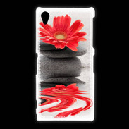 Coque Sony Xpéria Z1 Fleurs et galet