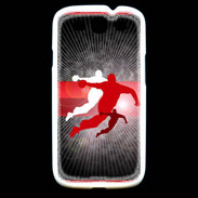 Coque Samsung Galaxy S3 Illustration Handball en noir et rouge