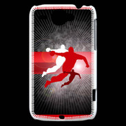 Coque HTC Wildfire G8 Illustration Handball en noir et rouge