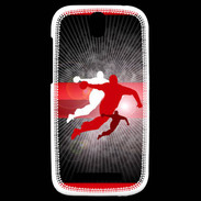 Coque HTC One SV Illustration Handball en noir et rouge