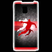 Coque LG P990 Illustration Handball en noir et rouge
