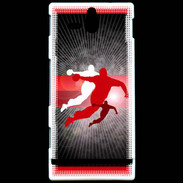 Coque Sony Xperia U Illustration Handball en noir et rouge
